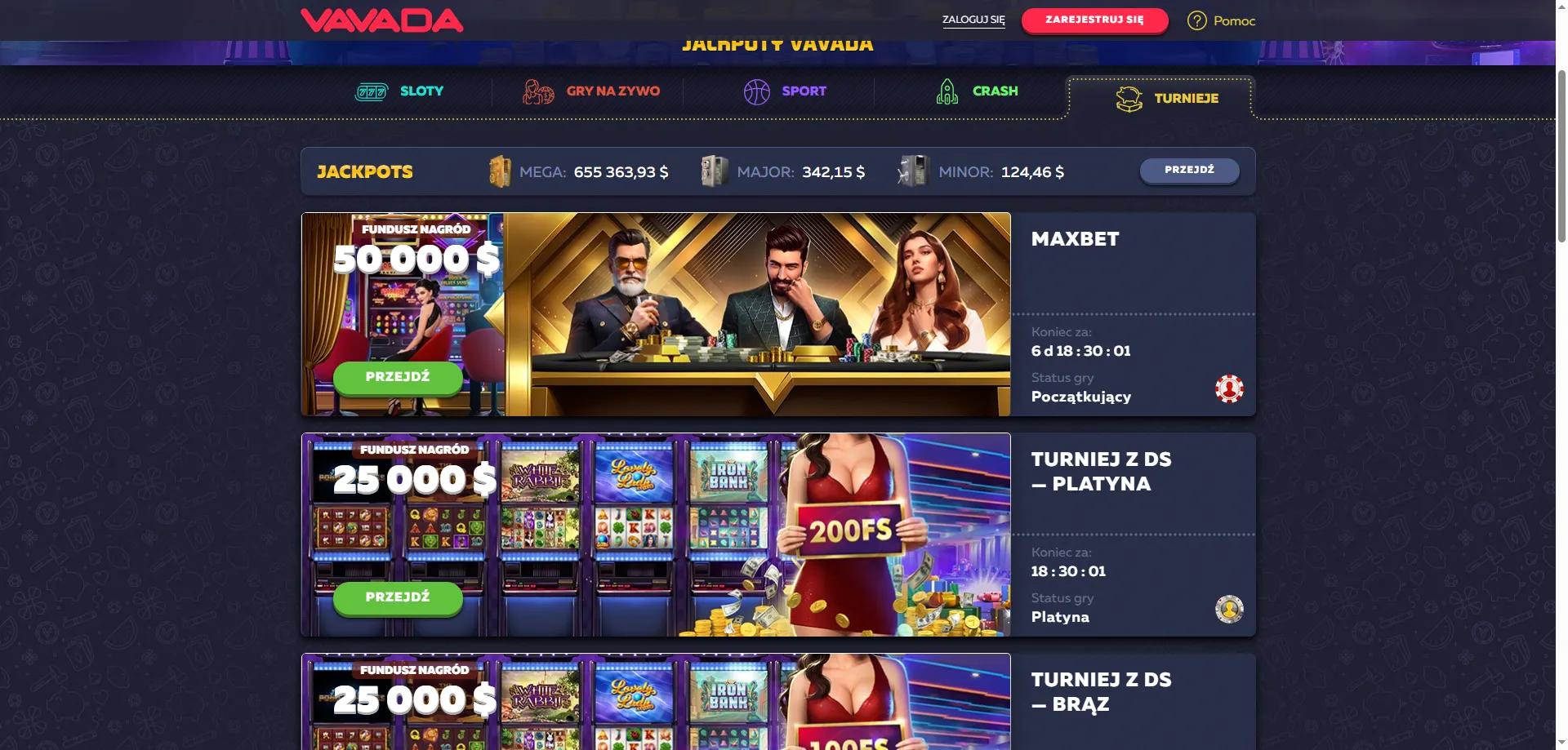 Vavada Casino bonus powitalny 100% do 5000 PLN + 100 free spinów